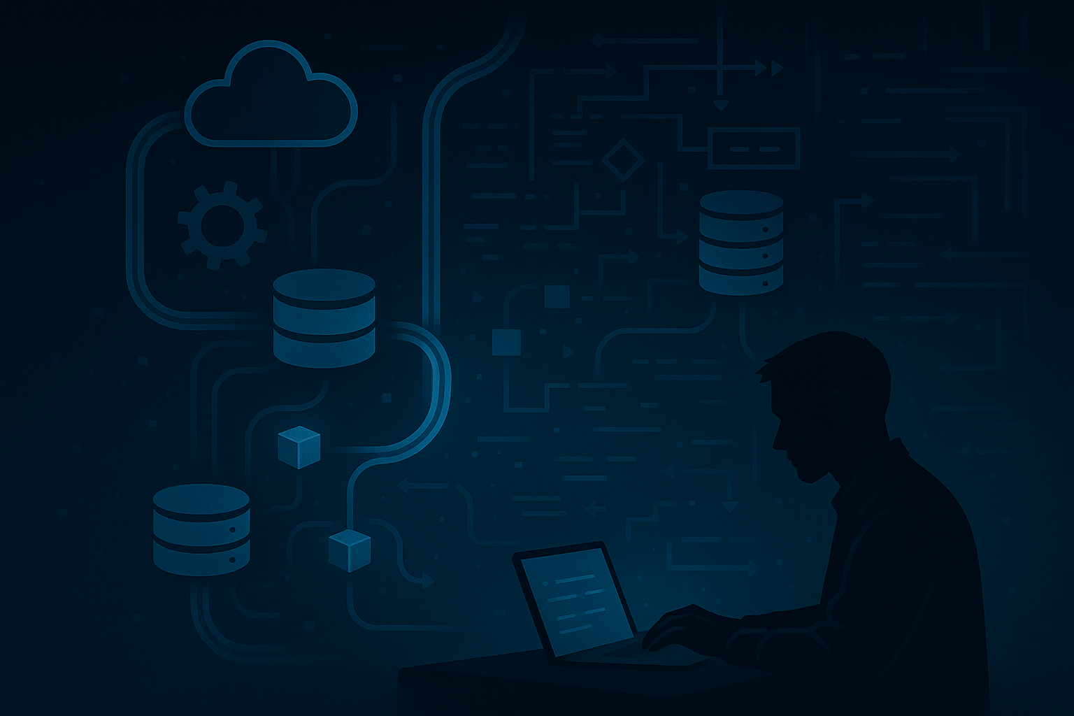 Illustration of data engineering in a futuristic style